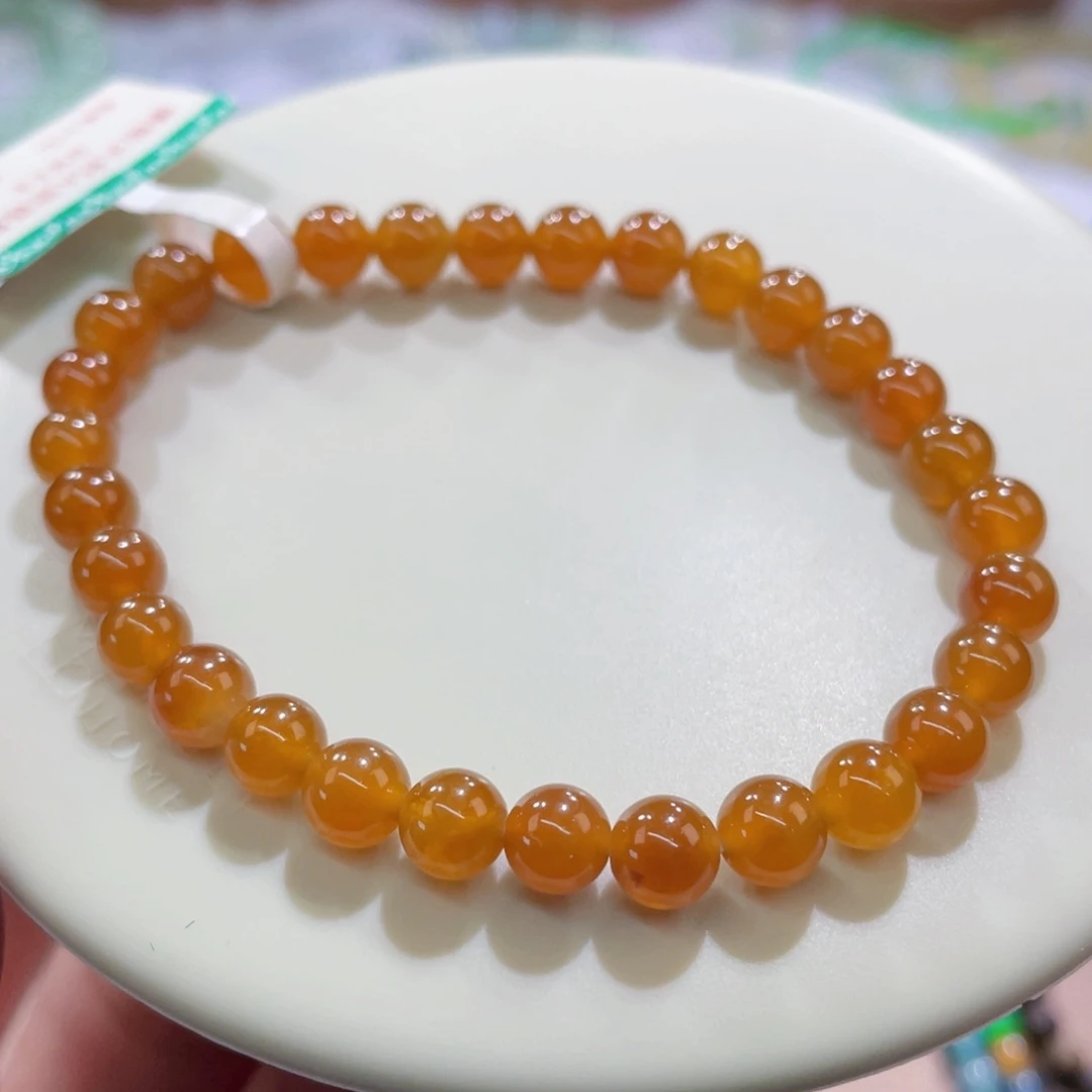 未镶嵌手链翡翠冰润橘红卡5.9