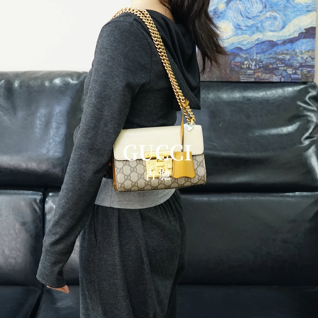 95新 GUCCI/古驰 老花拼色金扣单肩包/WJ04113545/3545