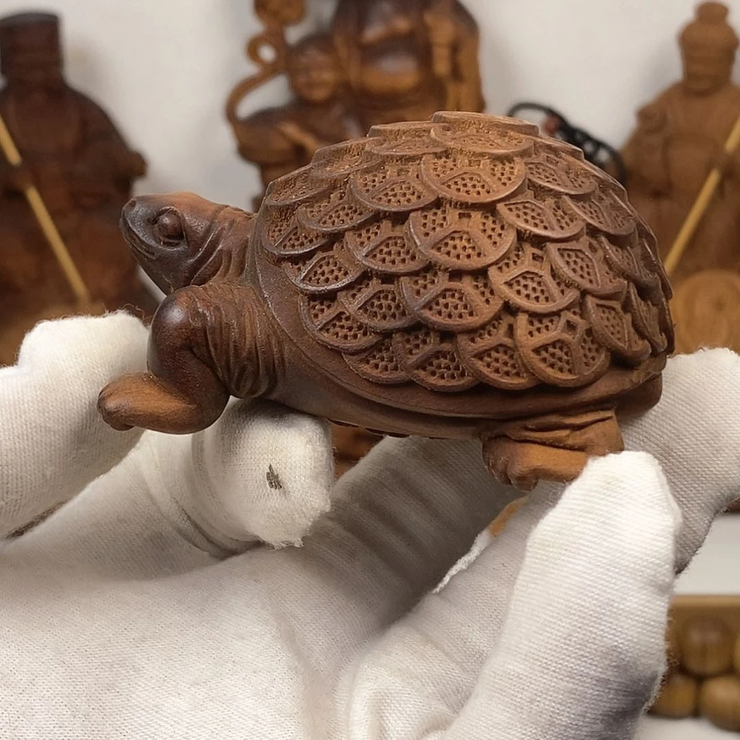 檀香木手串/手链微**间金钱龟焦糖