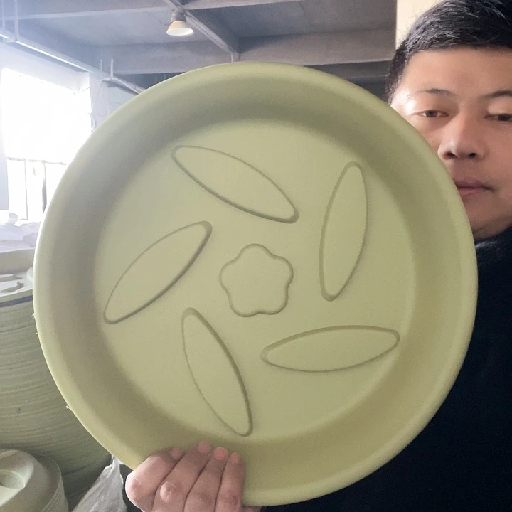 塑料7号圆托盘绿色2个