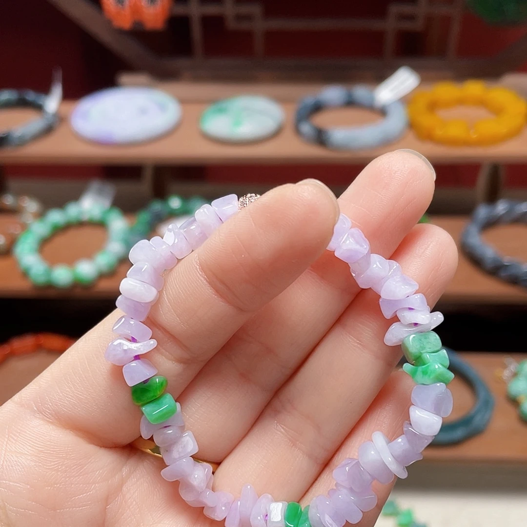 自***静翡翠未镶嵌手链饰品