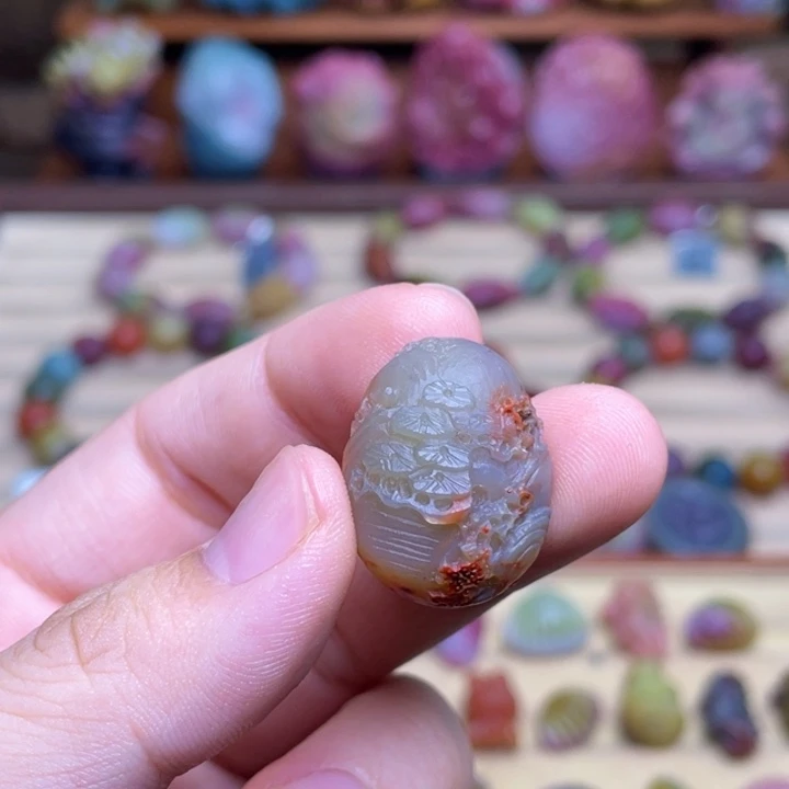 玛瑙/玉髓未镶嵌珠宝半成品盐源玛瑙山水