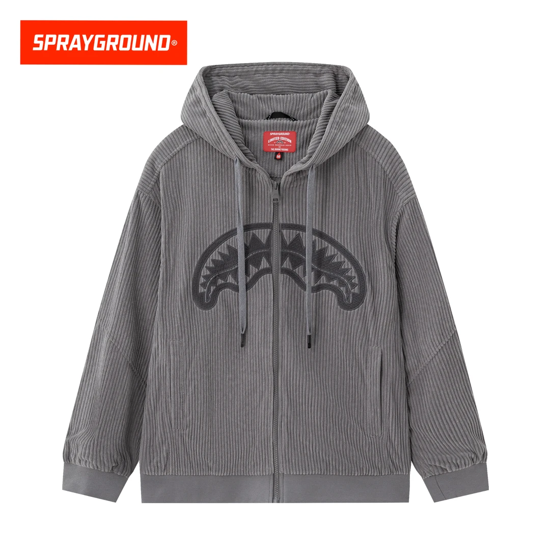 SPRAYGROUND鲨鱼嘴夹克灯芯绒连帽潮流宽松百搭秋季HD WE131108