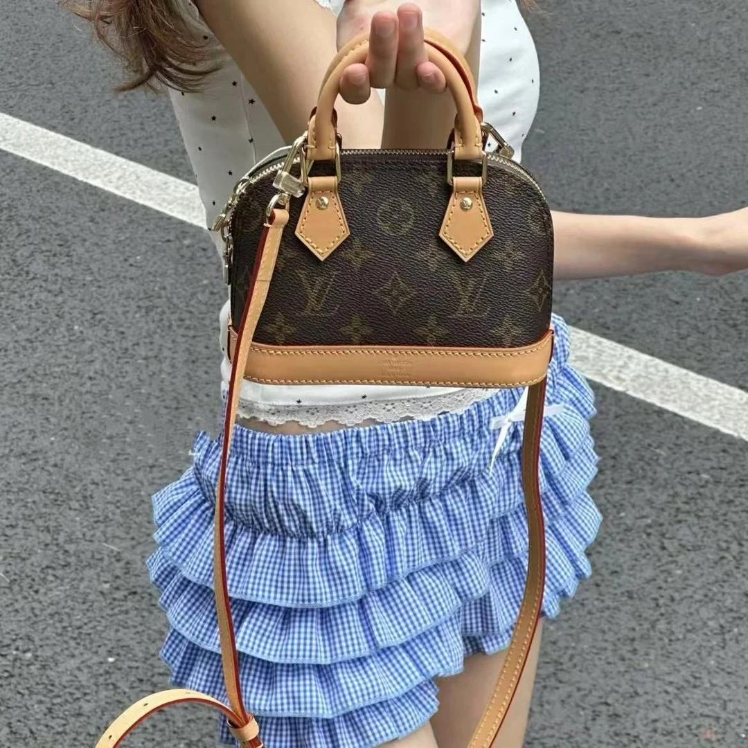 99新 LouisVuitton/路易威登 全原老花贝壳nano手提斜挎包