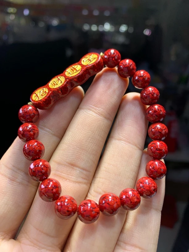 含辰砂工艺品【颜会长甄选】朱砂手链 my-02 8m+多样性发其一