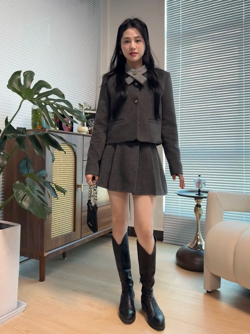 【高端定制女装】小香风系列秋冬新款zhuan柜显瘦轻奢套装