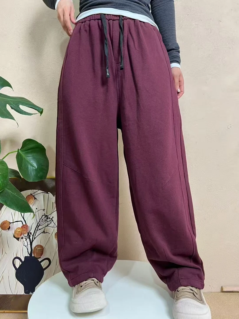 时尚新款彩色宽松休闲阔腿直筒裤女百搭显瘦弯刀裤拖地长裤