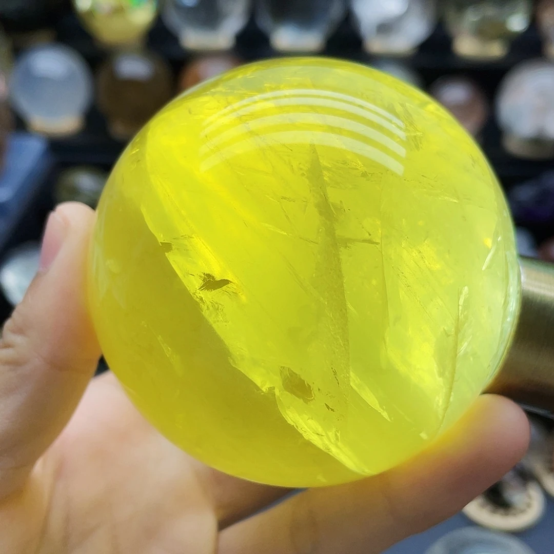 未镶嵌水晶珠宝半成品天然黄水晶71mm