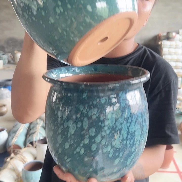 紫砂花盆高20口20
