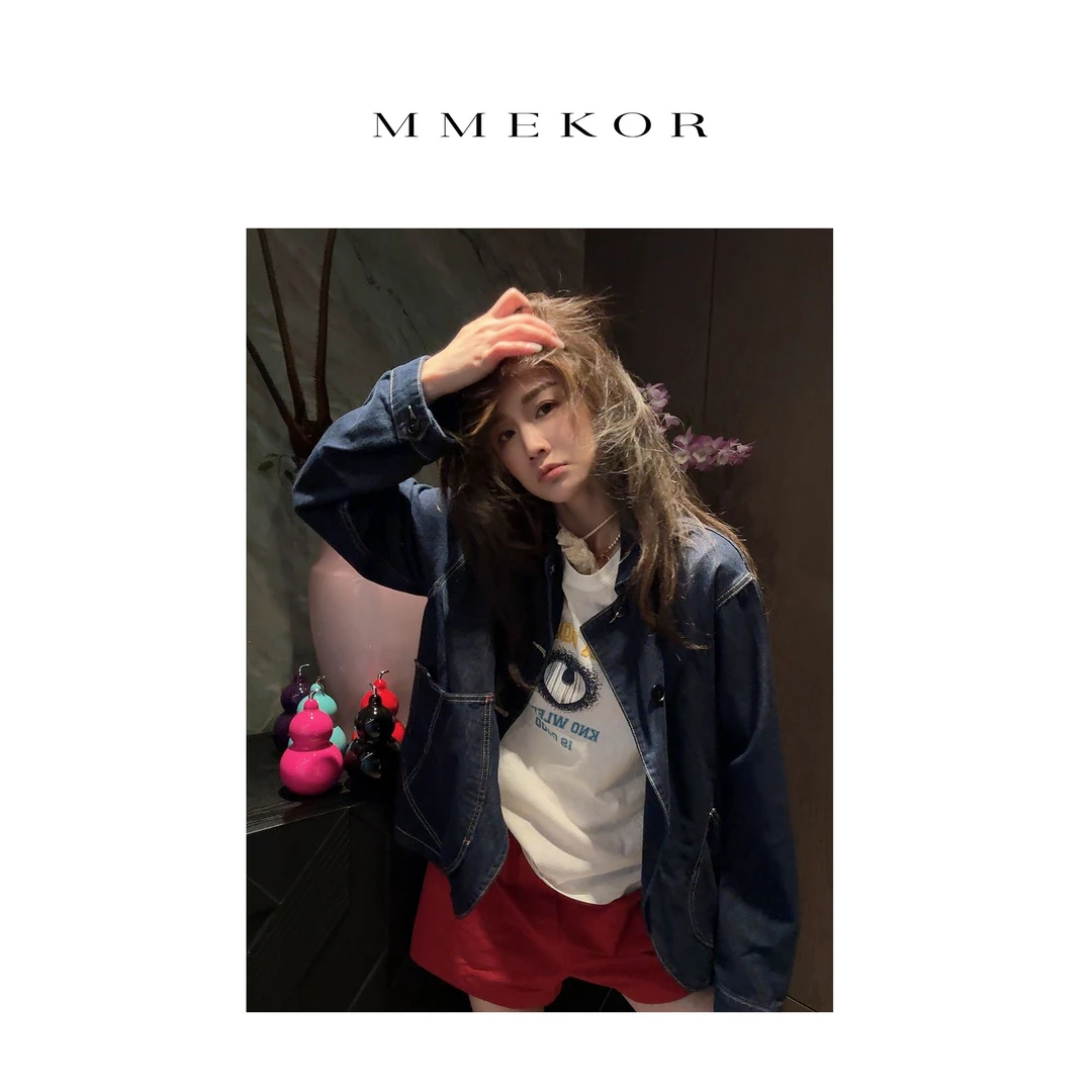 MMEKOR“平田牛仔”外套 2025新款普赛克丹宁休闲上衣 89729