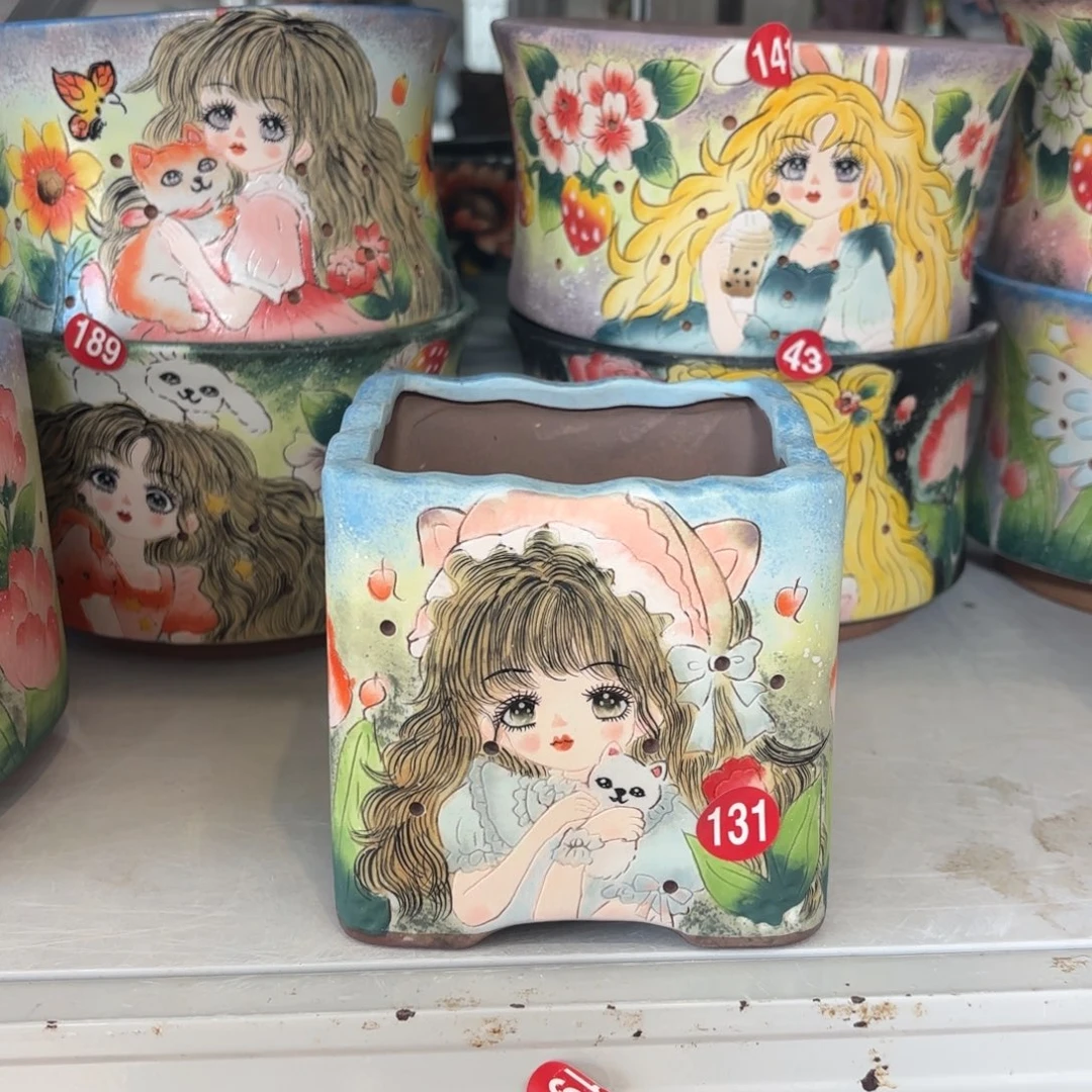 佳***奈景德镇手绘花盆陶瓷