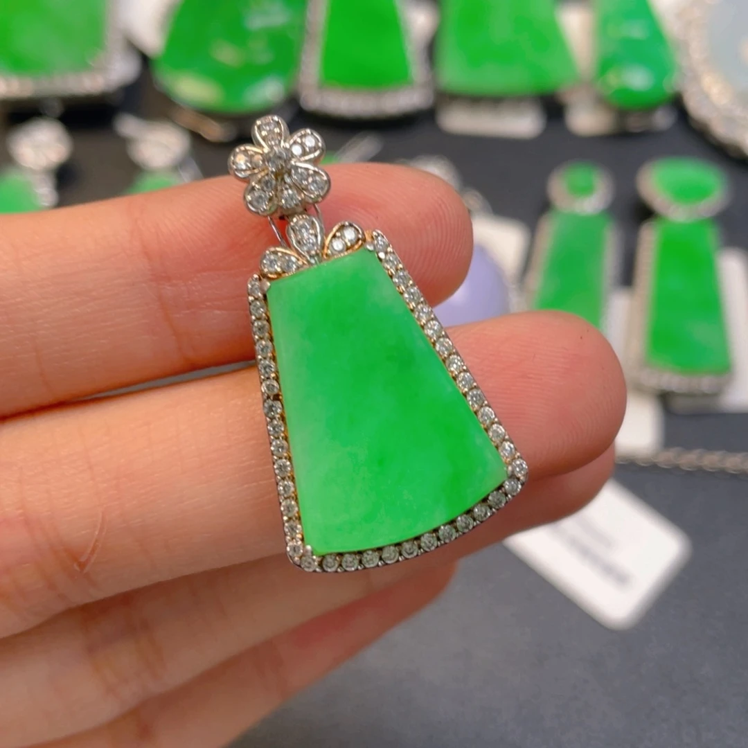 翡翠银S925镶嵌颈饰