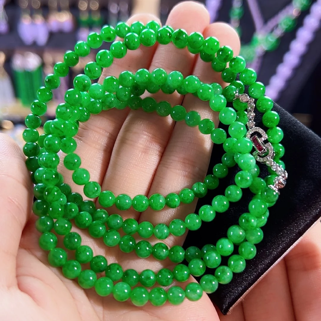 翡翠18K金镶嵌颈饰签收后24小时鉴赏期