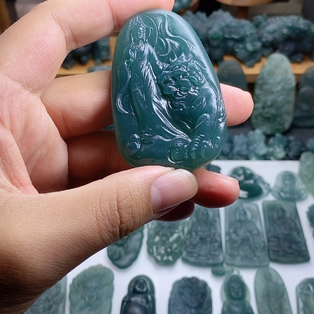 定制翡翠未镶嵌文殊