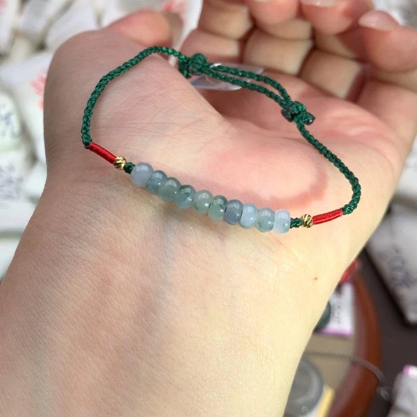 【闪购商品】翡翠手绳18K金镶嵌一