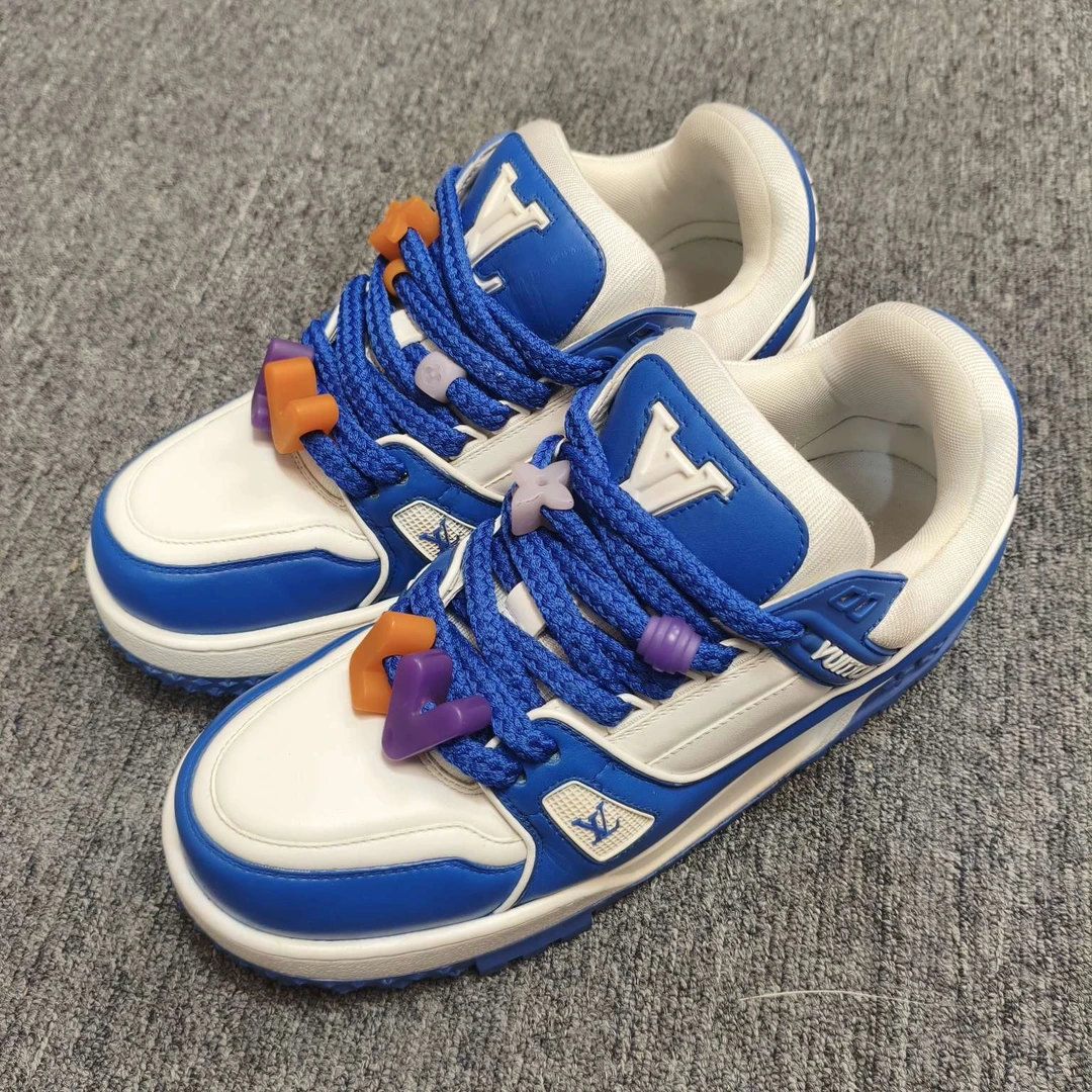 99新 LouisVuitton/路易威登 LV trainer白蓝胖丁 42.5码 g2101