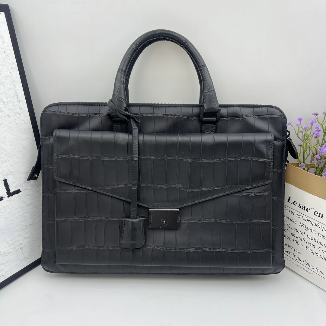 95新 AX ARMANI EXCHANGE/阿玛尼 9079/黑色手提公文包