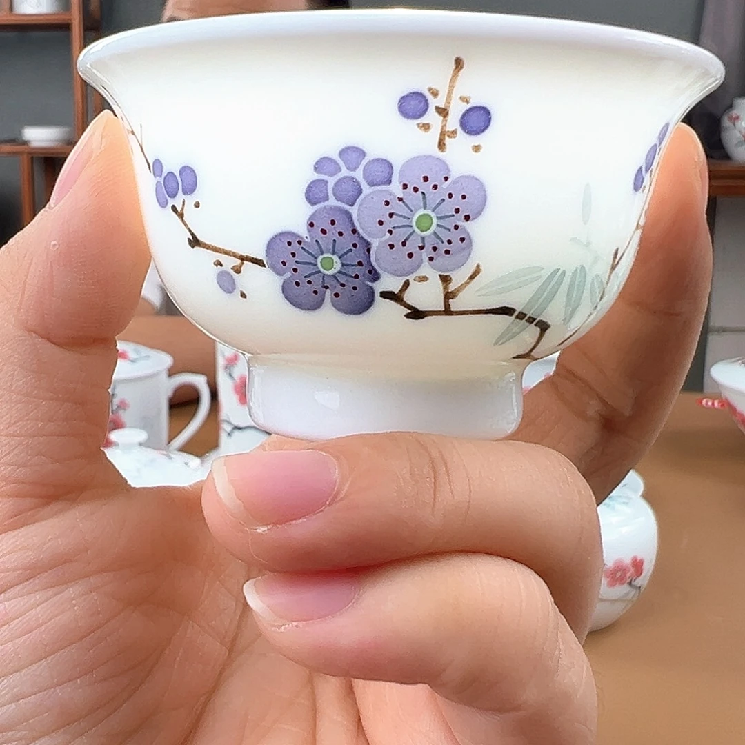 柴窑翠竹紫梅小压手杯