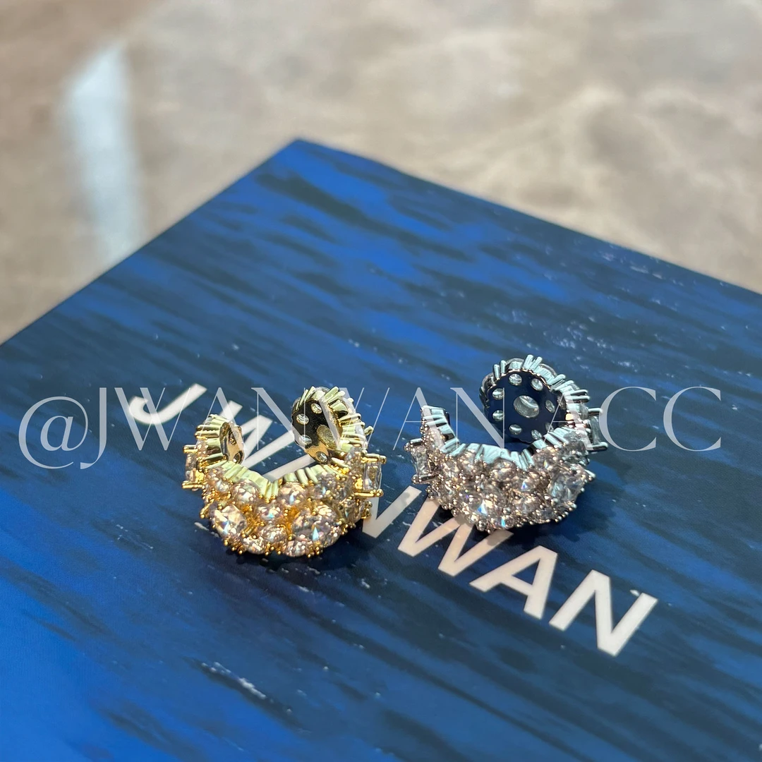 铜合金耳饰 爆闪.培育闪钻耳骨架无耳洞满钻耳夹