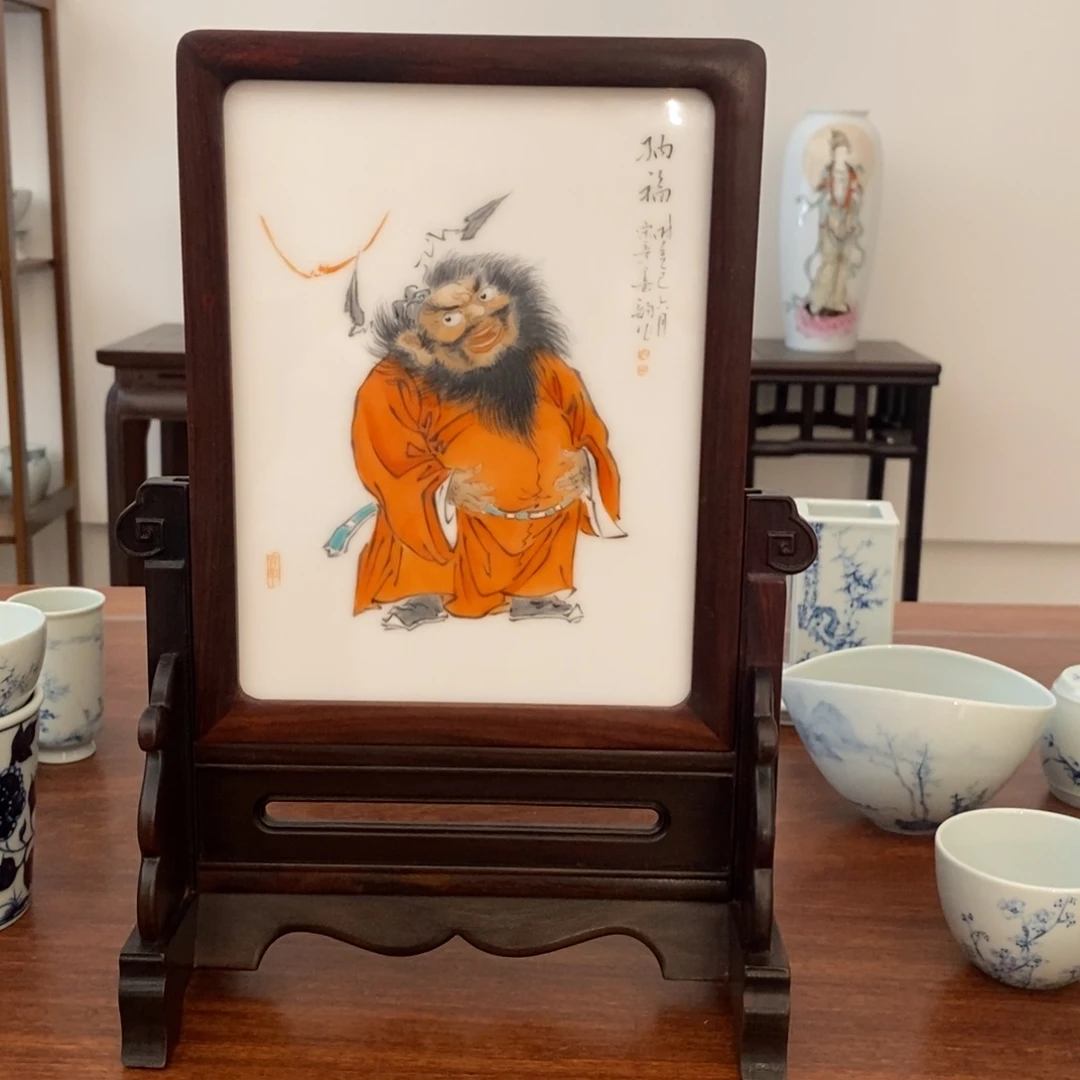 S***e景德镇艺术粉彩人物瓷板画