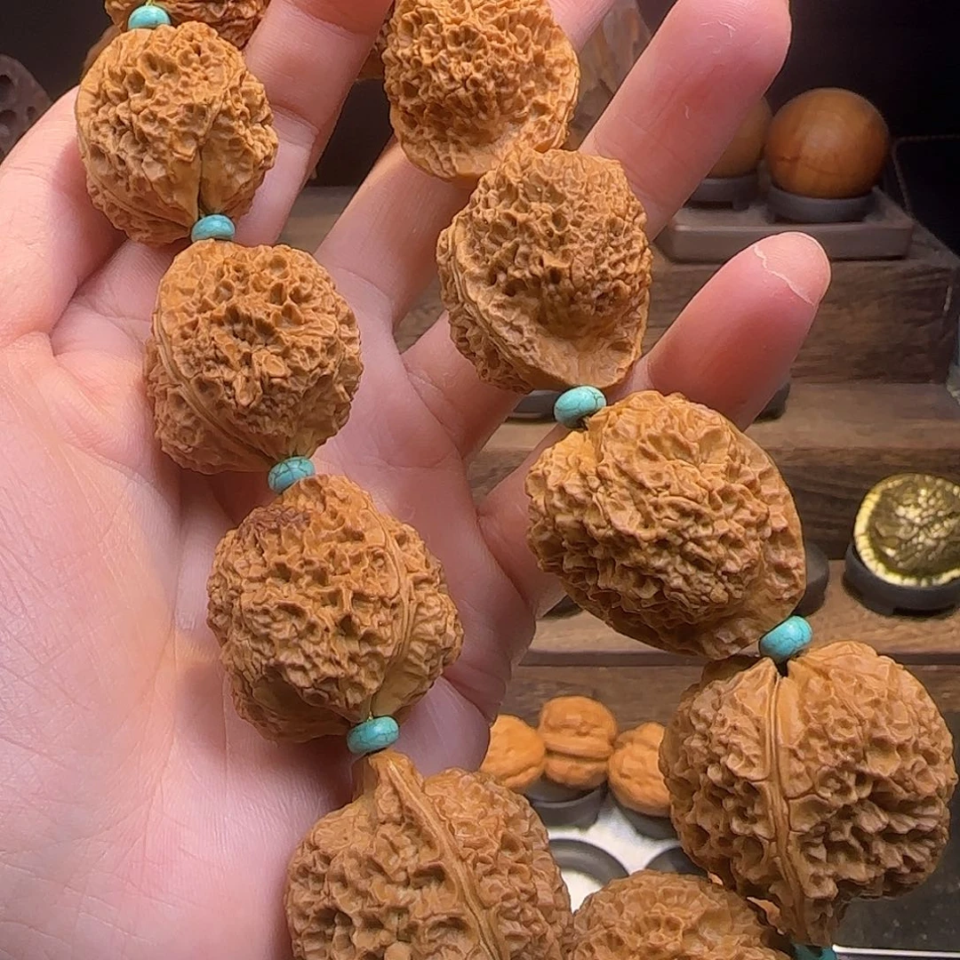 文玩核桃把件火焰云石31