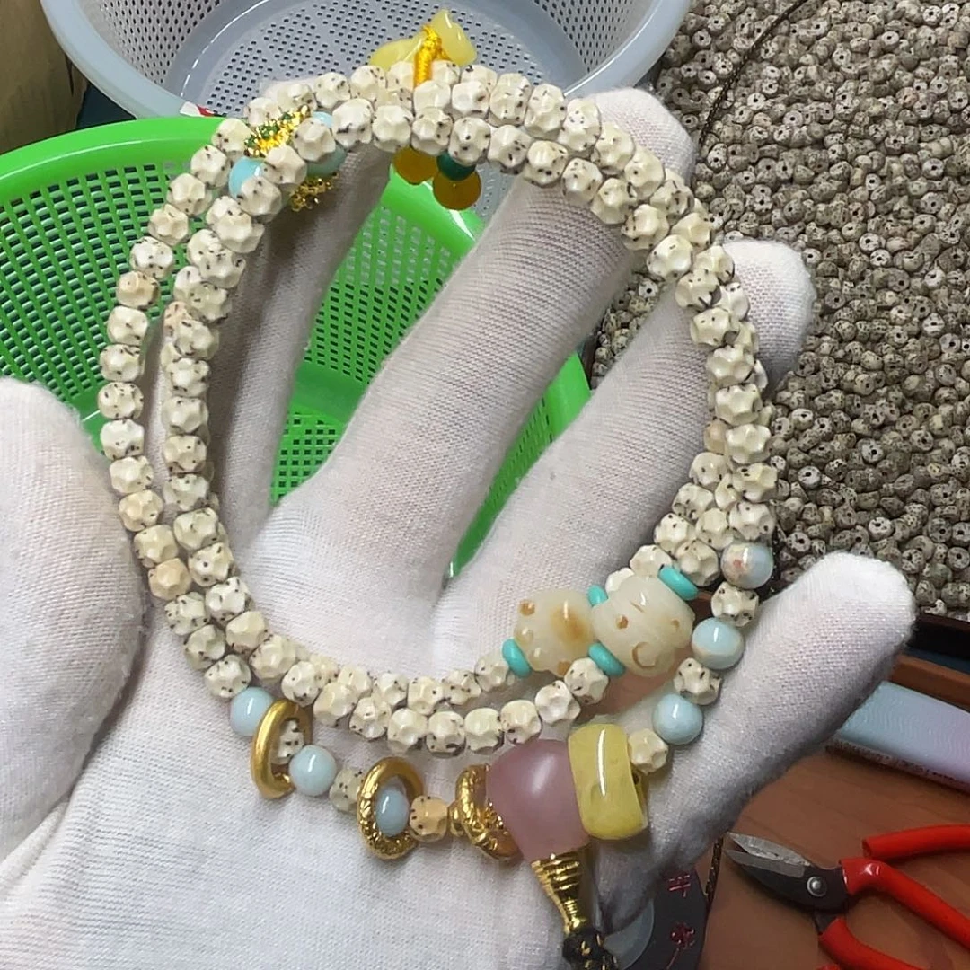 星月菩提吊坠骨瓷白无相(130颗)数星星