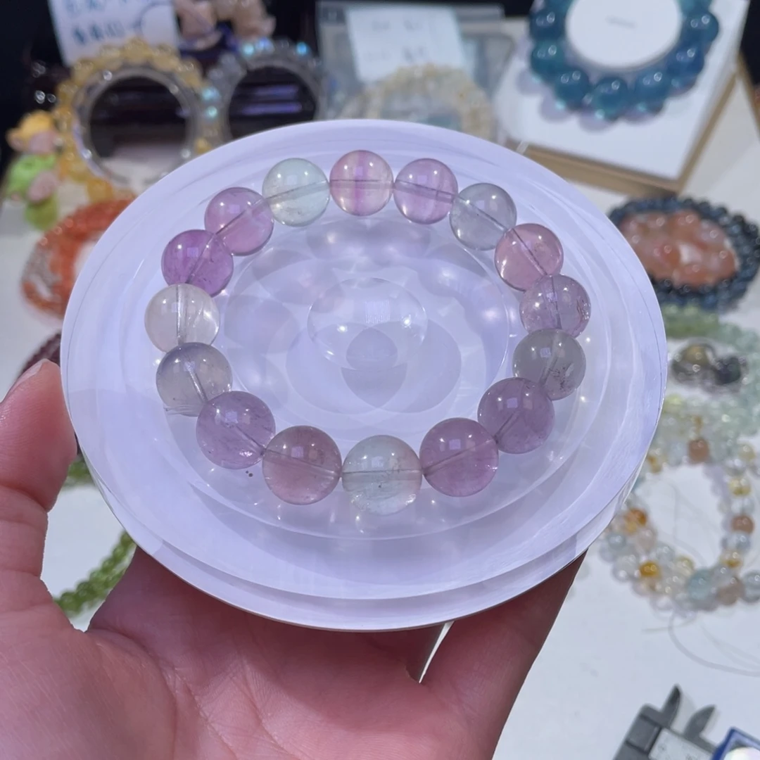 未镶嵌手链水晶梦幻独角兽彩萤石13mm