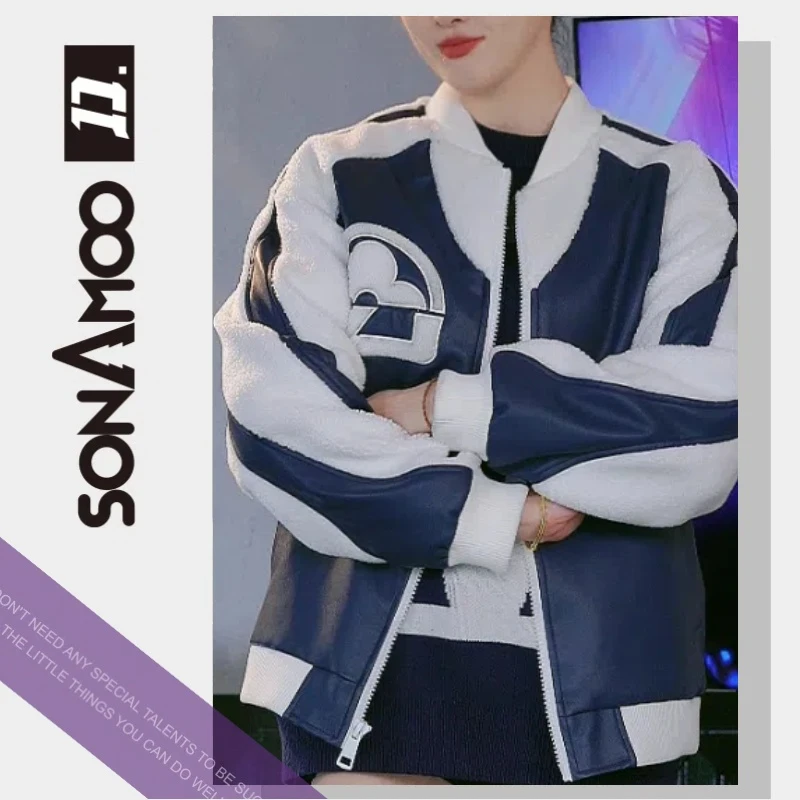 【断码捡漏】蓝色仿皮羊羔绒外套秋冬加厚保暖男女D19001