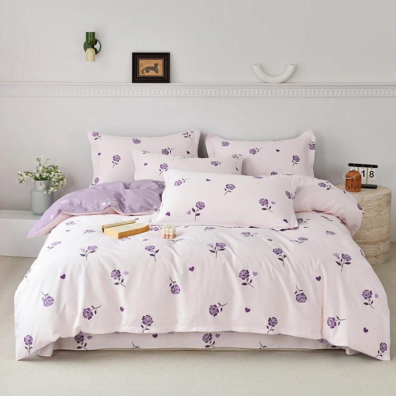 家纺床上用品全棉四件套100%纯棉床单被套被罩床笠学生宿舍