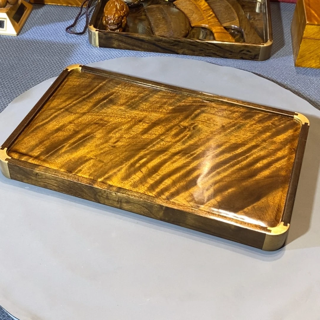 中***龙楠木金丝楠木乌木文承盘35