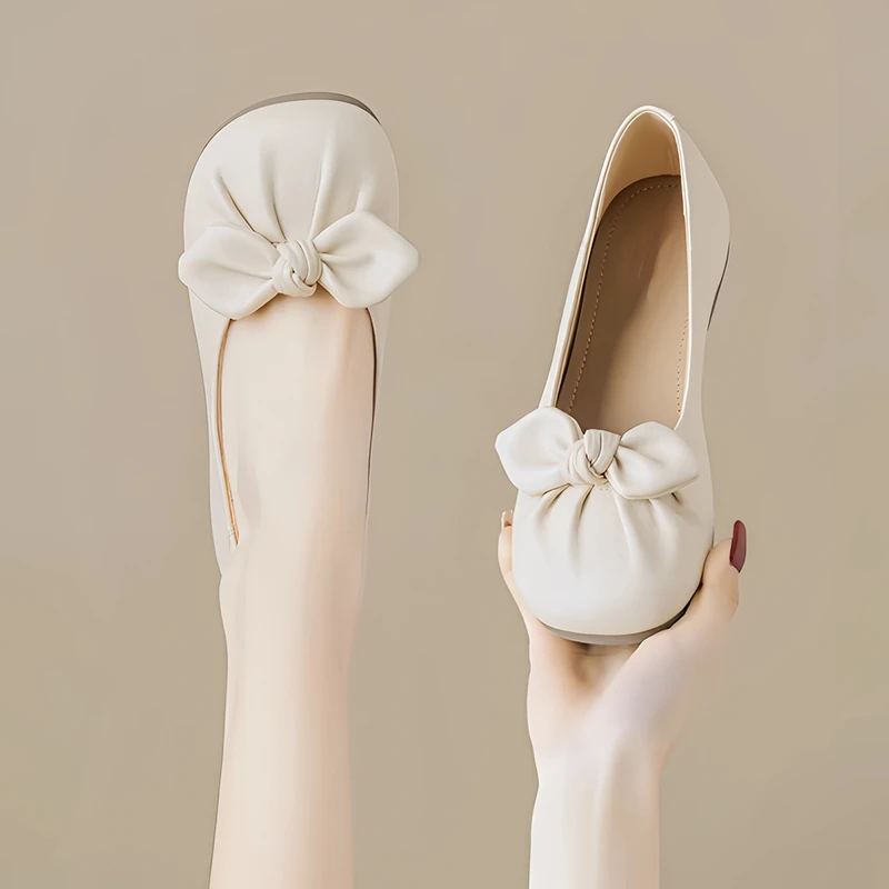 平底单鞋夏季女夏2025爆款春法式玛丽珍鞋软底鞋浅口温柔蝴蝶结