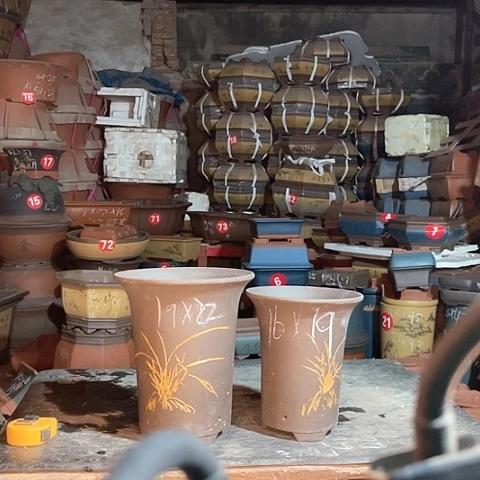 紫砂花盆兰花花盆两只