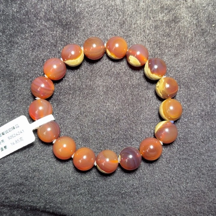 琥珀未镶嵌珠宝奇石12mm油根橘蜜蛋黄单圈