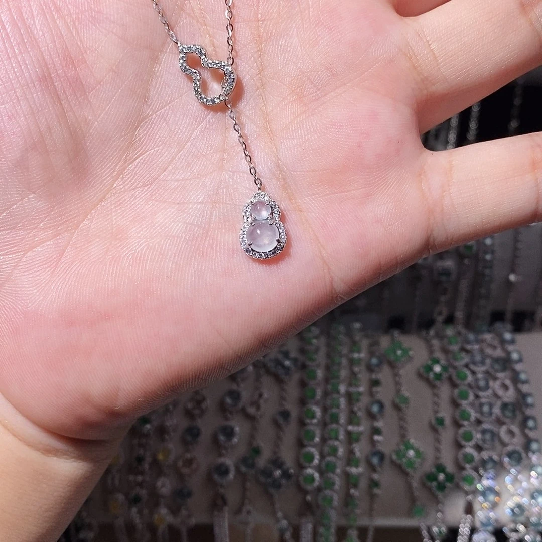 颈饰银S925镶嵌翡翠k j j j