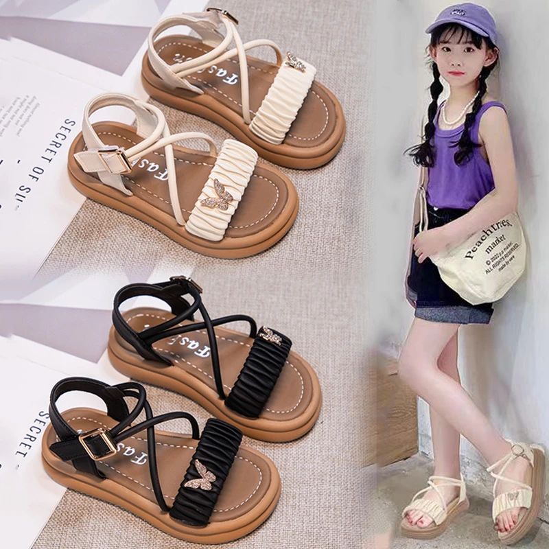 儿童凉鞋软底防滑中大童凉鞋女童凉鞋2025夏季新款公主洋气