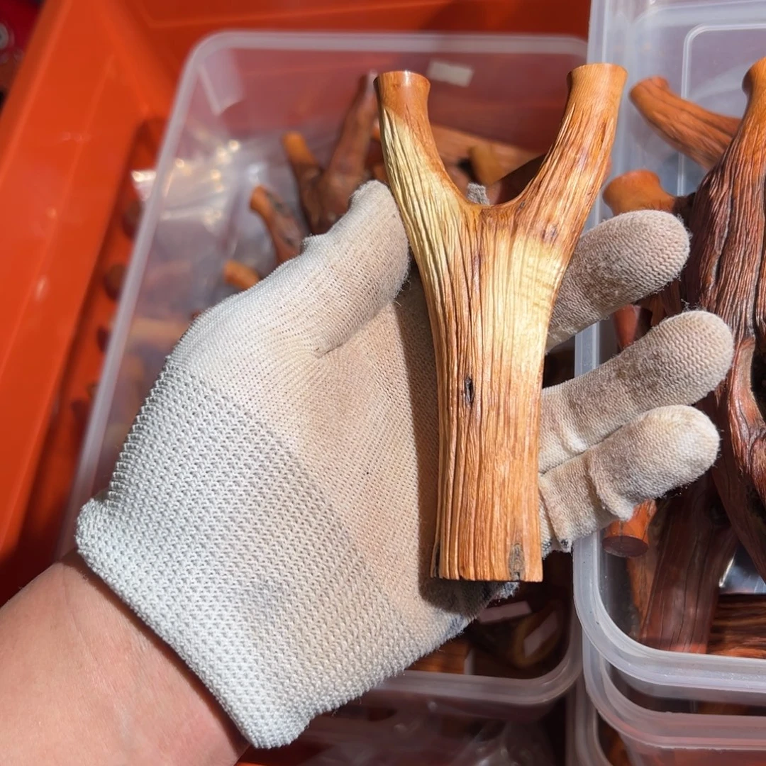 韩***龍火琉璃树杈木弓手工制作