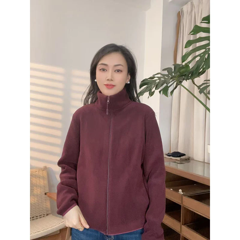 稻子家-高领拉链双面奥粒绒加厚外套676