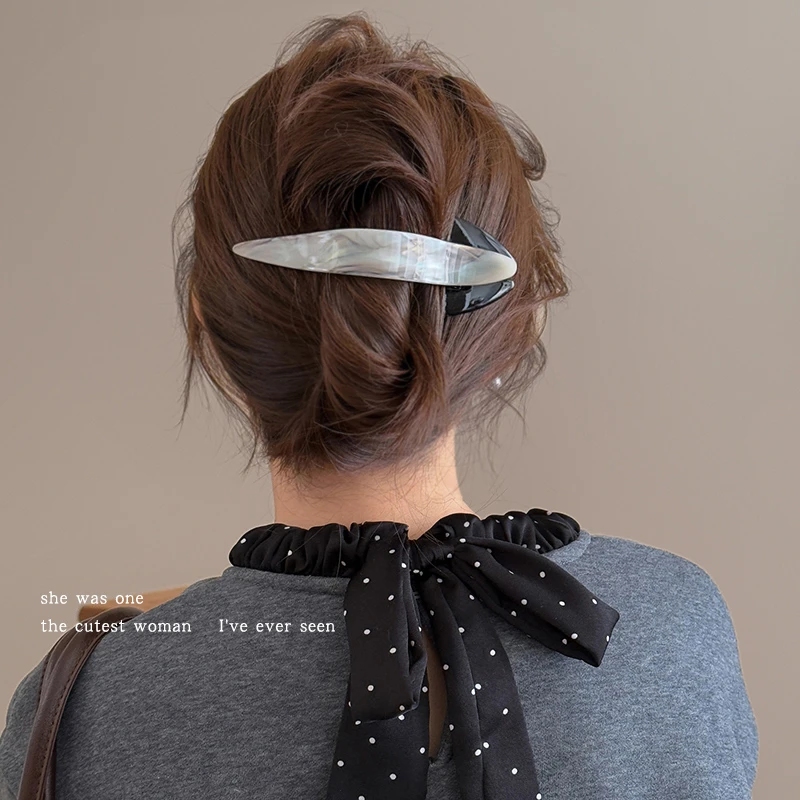 韩系简约醋酸燕尾夹女少女感抓夹鸭嘴夹发夹后脑勺一字夹头发夹子