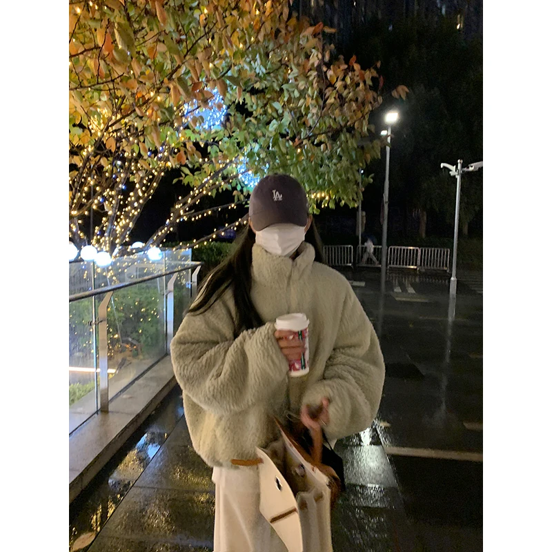 大小姐77 软软糯糯超好穿～ 加棉保暖立领羊羔毛外套