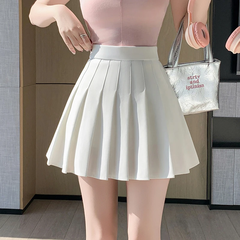 2025春夏新款百褶短裙半身裙女松紧腰小个子a字裙显瘦百搭jk裙子
