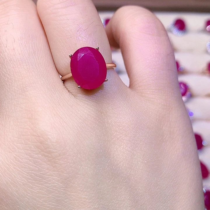 红宝石戒指银S925镶嵌A****a