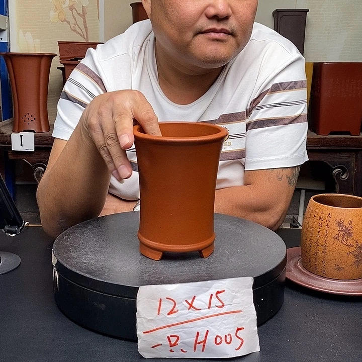 紫砂花盆货号一只H005