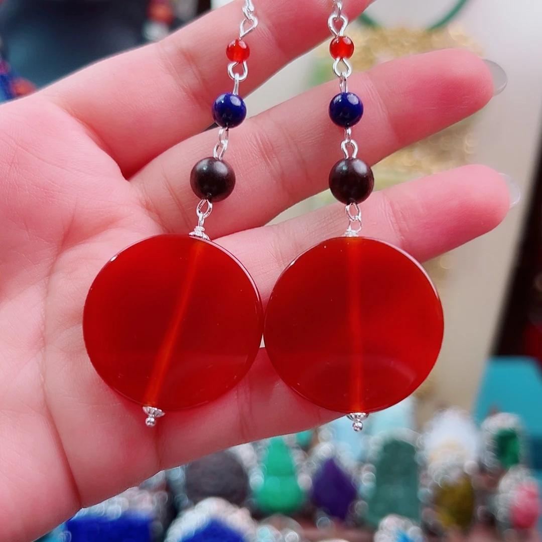 颈饰玛瑙银S925镶嵌国风