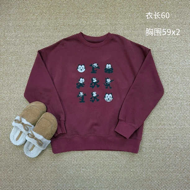 Rita’ 老钱风氛围感宽松加绒印花卫衣