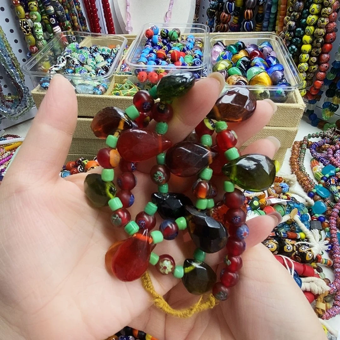 颈饰琉璃尼泊尔大水滴，011