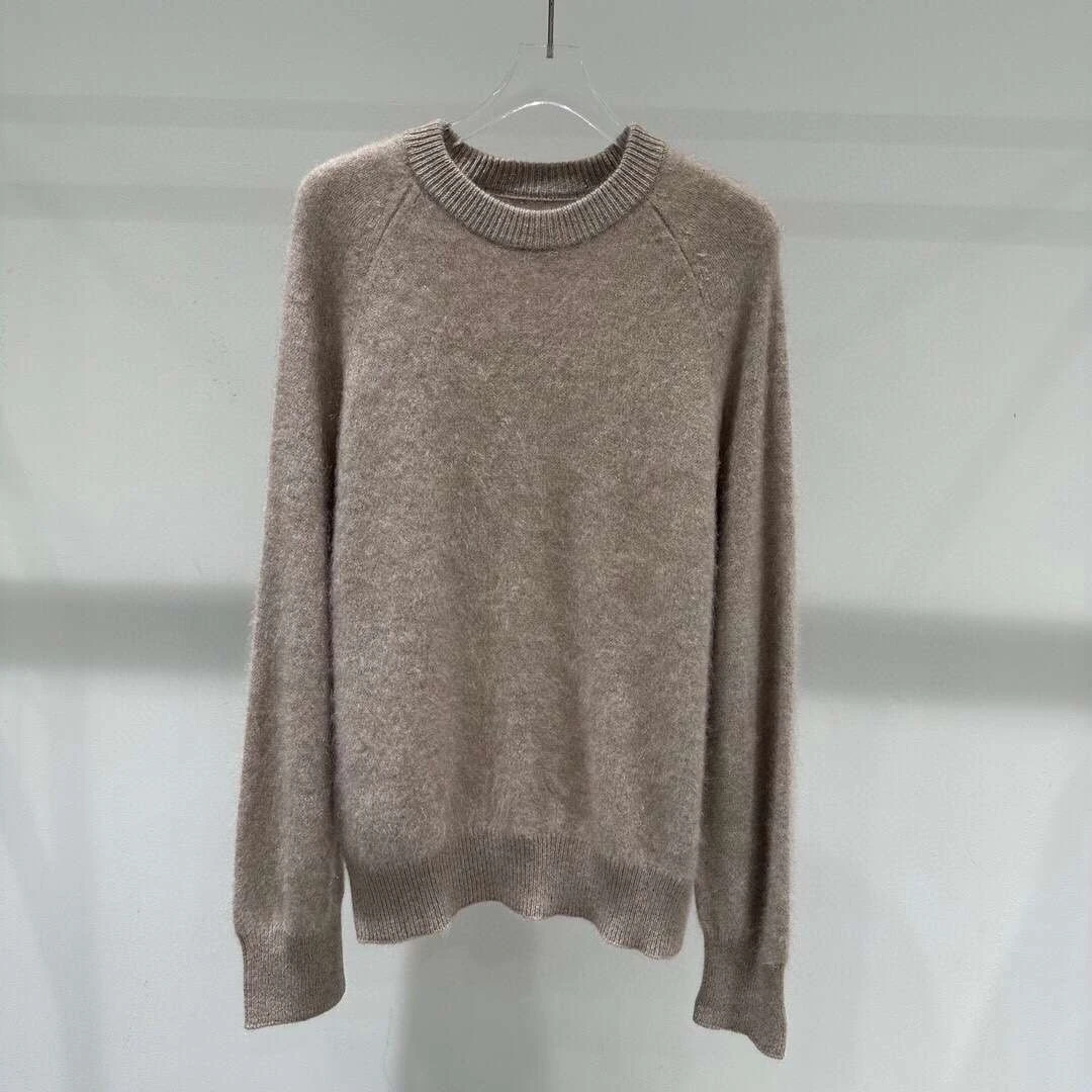 1172【专柜款】M+咖色慵懒风毛针织衫毛衣上衣