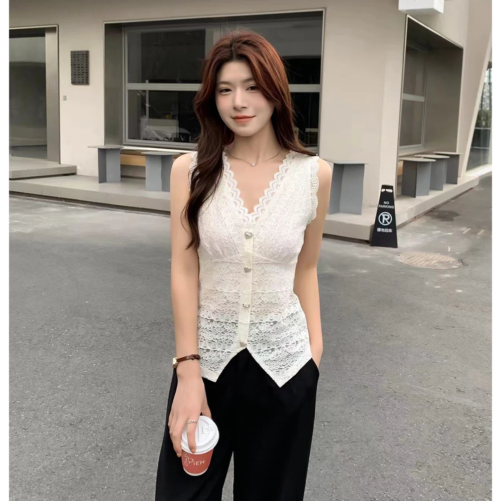 【福利】YANGSHANG 新款气质通勤蕾丝背心 M8K906