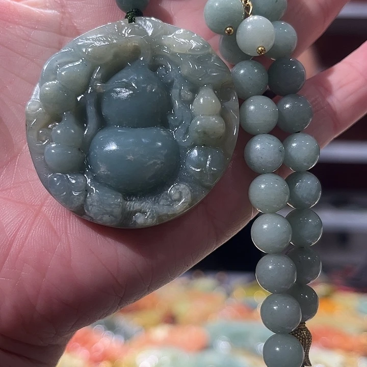 岫玉未镶嵌毛衣链