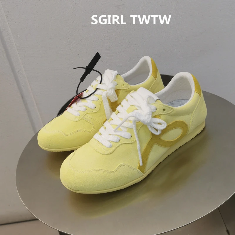 2025年春季新款SGIRL TWTW真皮平底百搭休闲鞋系带板鞋德训鞋女鞋