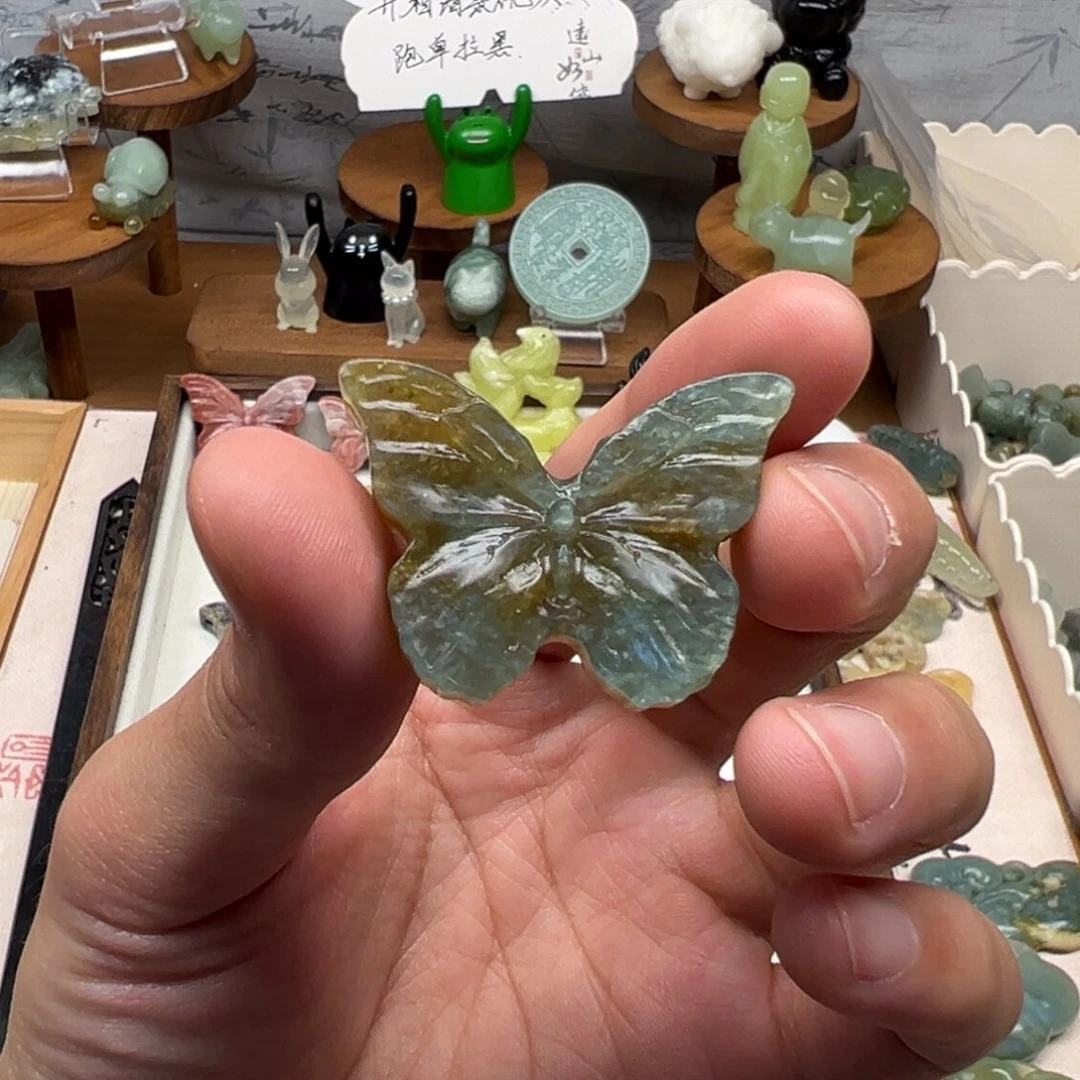 不***秋蛇纹石玉合金吊坠(不含链)